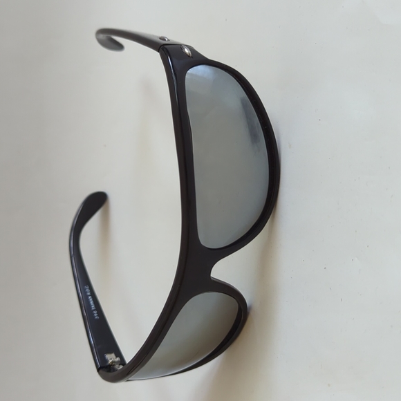 NWOT TrueVintage Large Wrap Biker style super dark smoke mirror lens sunglasses - Picture 2 of 7